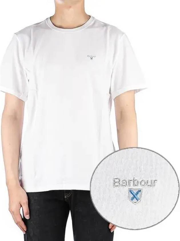 Men's Aboyne Logo Short Sleeve T-Shirt White - BARBOUR - BALAAN 2