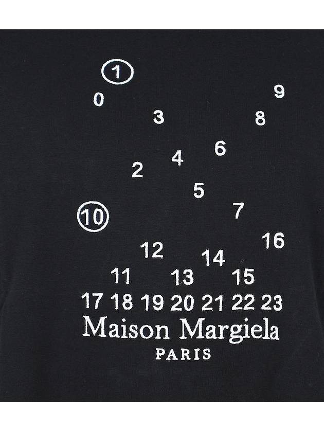 Numeric Embroidered Logo Mako Cotton Short Sleeve T-Shirt Black - MAISON MARGIELA - BALAAN 7