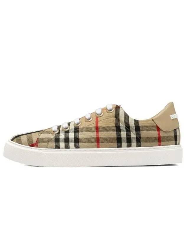 Vintage Check and Leather Sneakers Archive Beige - BURBERRY - BALAAN 2