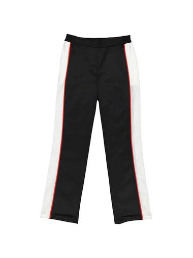 Women's Mesh Striped Jersey Track Pants Black - BURBERRY - BALAAN 1