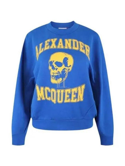 Skull Print Sweatshirt Blue - ALEXANDER MCQUEEN - BALAAN 2