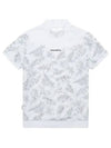 Women s garden print high neck short sleeve t shirt 9234LZPP WHITE - BLACK&WHITE - BALAAN 2