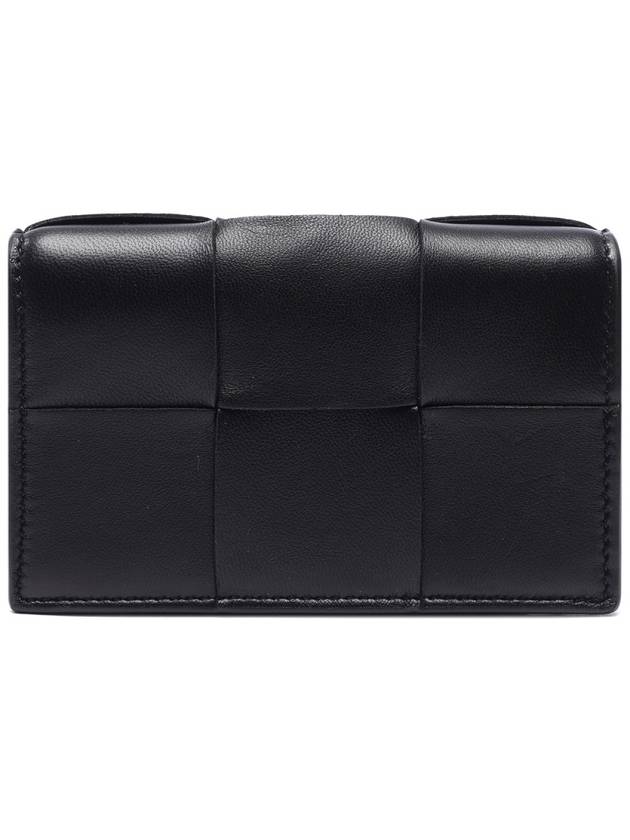 Intrecciato Flap Card Wallet Black - BOTTEGA VENETA - BALAAN 5