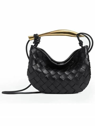 Sardin Intrecciato Mini Tote Bag Black - BOTTEGA VENETA - BALAAN 1