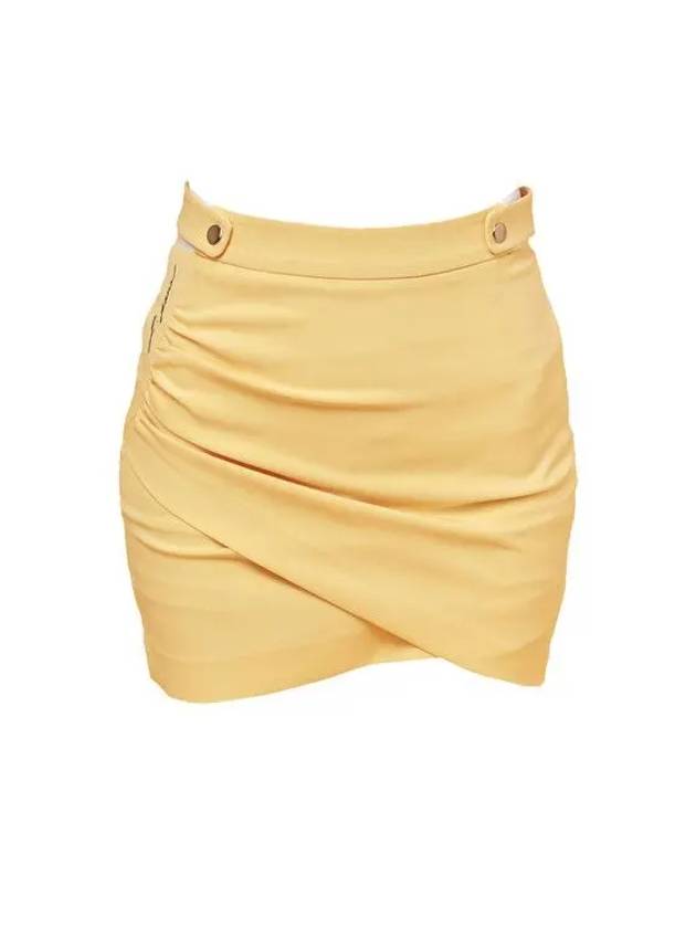 Golf Wear Solid Snap Skirt Solid Snap Skirt Yellow - J JANE - BALAAN 2