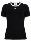 Contrast Signature Short Sleeve T-Shirt Black - COURREGES - BALAAN 1