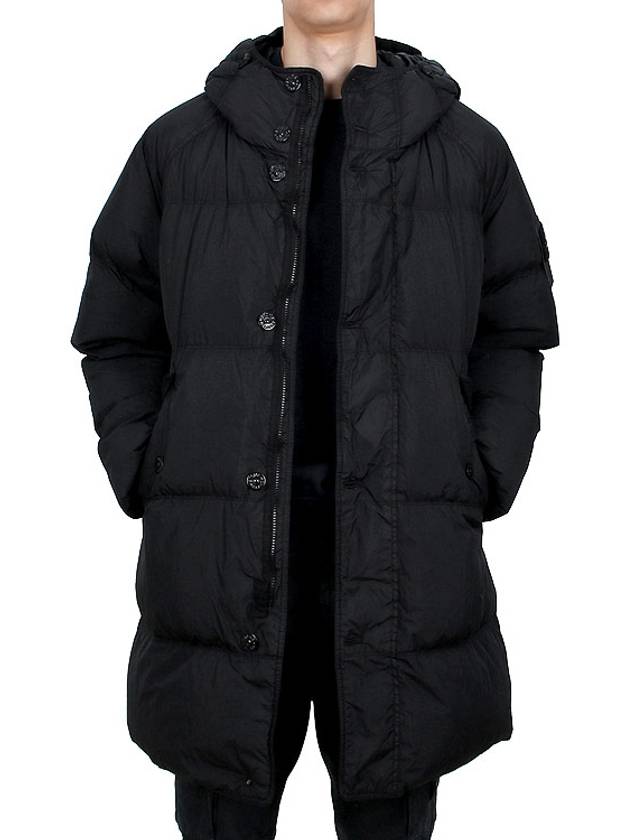 Men's Wappen Patch Crinkle Wraps Long Padding Black - STONE ISLAND - BALAAN 4