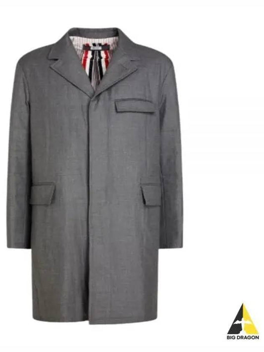 Super 120S Twill Classic Chesterfield Single Coat Grey - THOM BROWNE - BALAAN 2