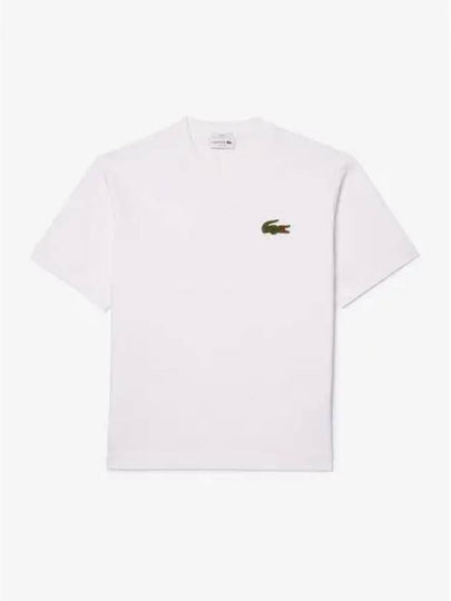 Loose Fit Heavy Cotton Badge Short Sleeve T-Shirt White - LACOSTE - BALAAN 2