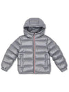 Moncler Junior 12 14 NEW AUBERT Three Stripes Hooded Down Jacket Gray - MONCLER - BALAAN 1