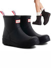 Women's Play Short Pearlised Wellington Rain Boots Black - HUNTER - BALAAN 2