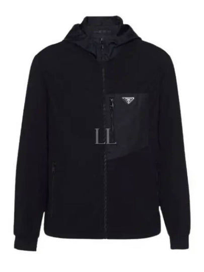 Triangle Logo Pocket Breasted Zip Up Jacket Black - PRADA - BALAAN 2