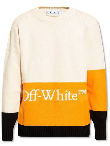 Block logo knit OMHE048F21KNI001 - OFF WHITE - BALAAN 1