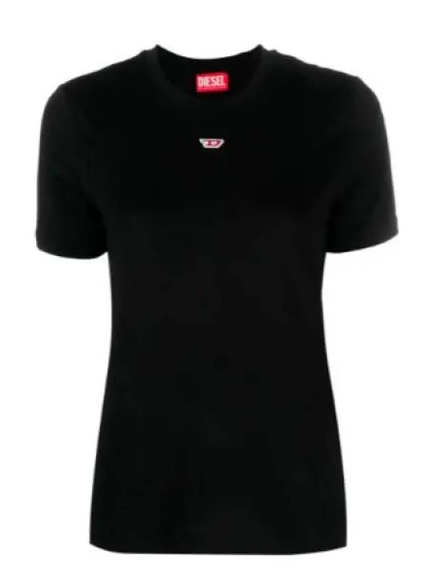 T Reg D Regular Fit Cotton Short Sleeve T-Shirt Black - DIESEL - BALAAN 2