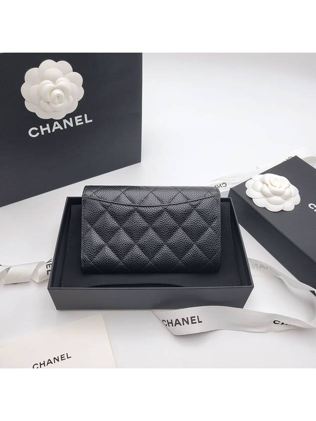 Classic medium wallet caviar black silver plate AP0232 - CHANEL - BALAAN 3