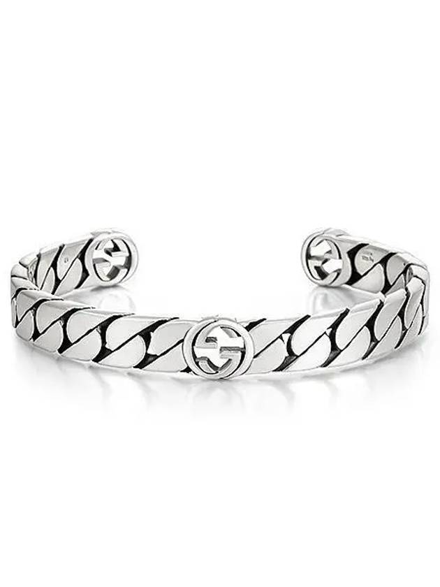 Interlocking G Wide Cuff Bracelet Silver - GUCCI - BALAAN 2