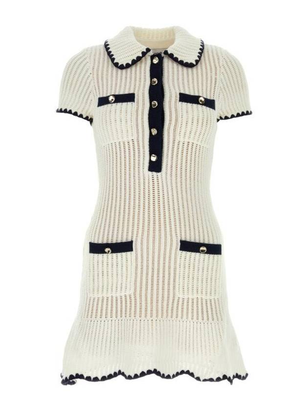 Women's Crochet Collar Short Dress Cream - SELF PORTRAIT - BALAAN 2