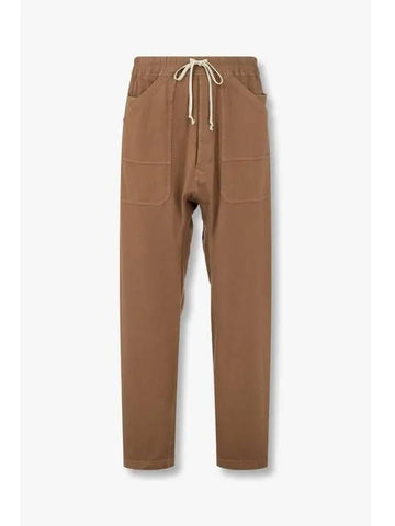 MEN DRKSHDW Drawstring Cotton Cargo Pants Brown - RICK OWENS - BALAAN 1