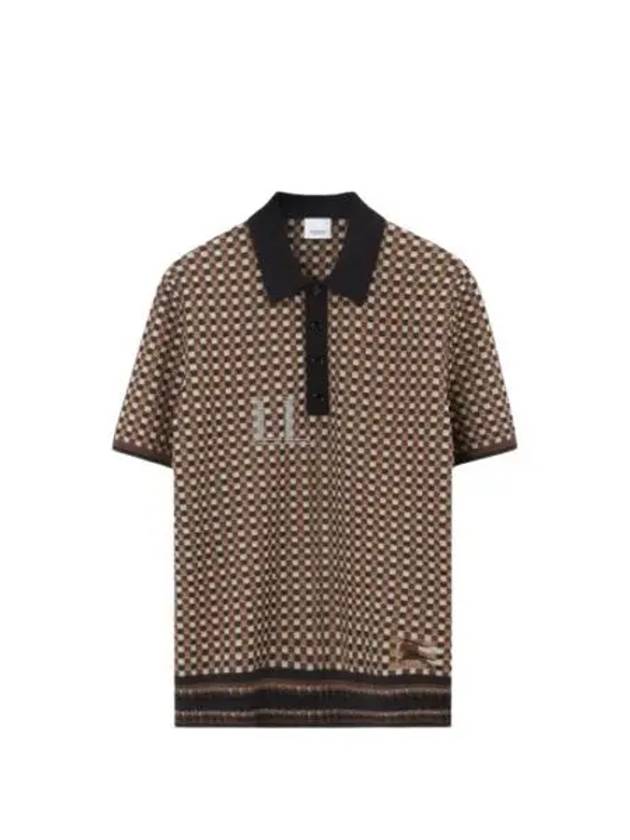 Gingham Cotton Polo Shirt Brown - BURBERRY - BALAAN 2