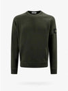 Brushed Cotton Fleece Garment Dyed Crewneck Sweatshirt Olive Green - STONE ISLAND - BALAAN 2