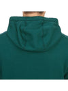 Tape For Print Brushed Cotton Fleece Hoodie Petrol Green - STONE ISLAND - BALAAN 8