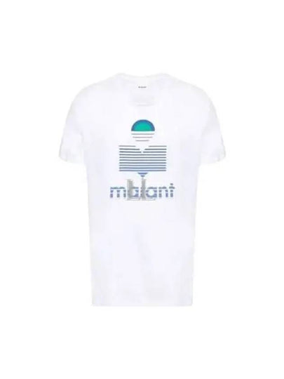 Karman Logo Linen Short Sleeve T-Shirt White - ISABEL MARANT - BALAAN 2