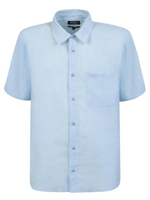 Bellini Linen Short Sleeve Shirt Blue - A.P.C. - BALAAN 1