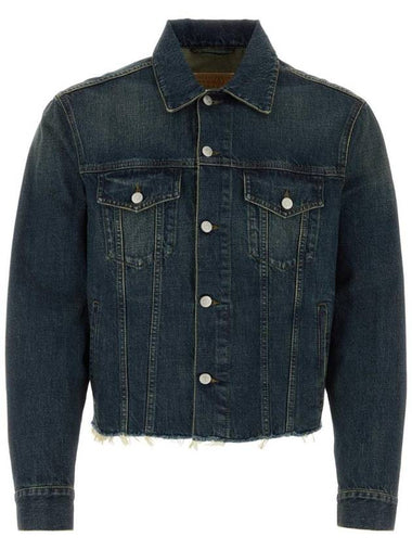 Button Pocket Cotton Denim Jacket Blue - MAISON MARGIELA - BALAAN 1