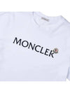 Men s Velvet Logo Patch Short Sleeve T Shirt White 8C00064 8390T 001 - MONCLER - BALAAN 3