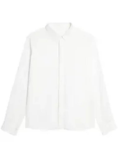 Hidden Button Long Sleeve Shirt White - AMI - BALAAN 1