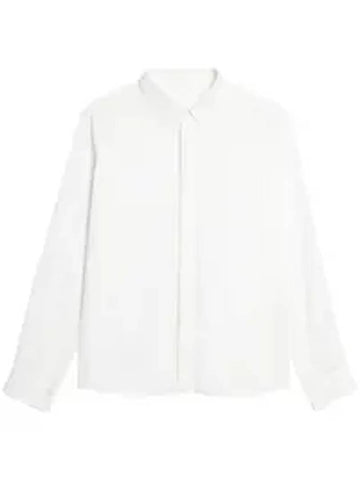 Hidden Button Long Sleeve Shirt White - AMI - BALAAN 1