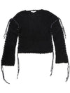 Lacing Drop Shoulder Knit Top Black - ACNE STUDIOS - BALAAN 2