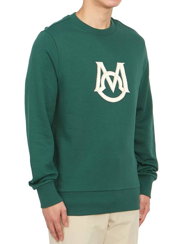 Logo Patch Round Neck Sweatshirt Green - MONCLER - BALAAN 4