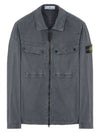 Brushed Organic Cotton Overshirt Jacket Dark Grey - STONE ISLAND - BALAAN 2