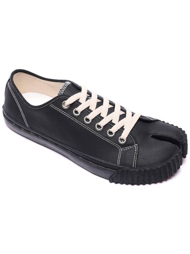 Tabi Canvas Low Top Sneakers Black - MAISON MARGIELA - BALAAN 4