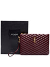 Matelasse Monogram Logo Strap Clutch Bag Burgundy - SAINT LAURENT - BALAAN 6