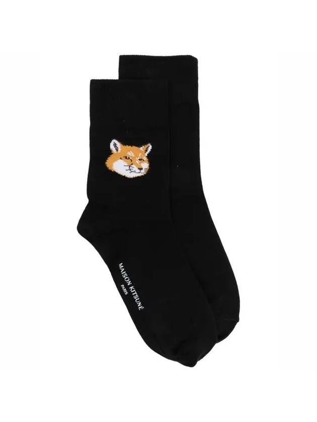 Fox Head Socks Black - MAISON KITSUNE - BALAAN.