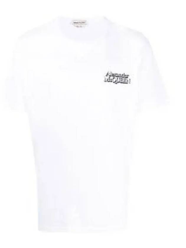 Men's Logo Embroidery Short Sleeve T-Shirt White - ALEXANDER MCQUEEN - BALAAN 2