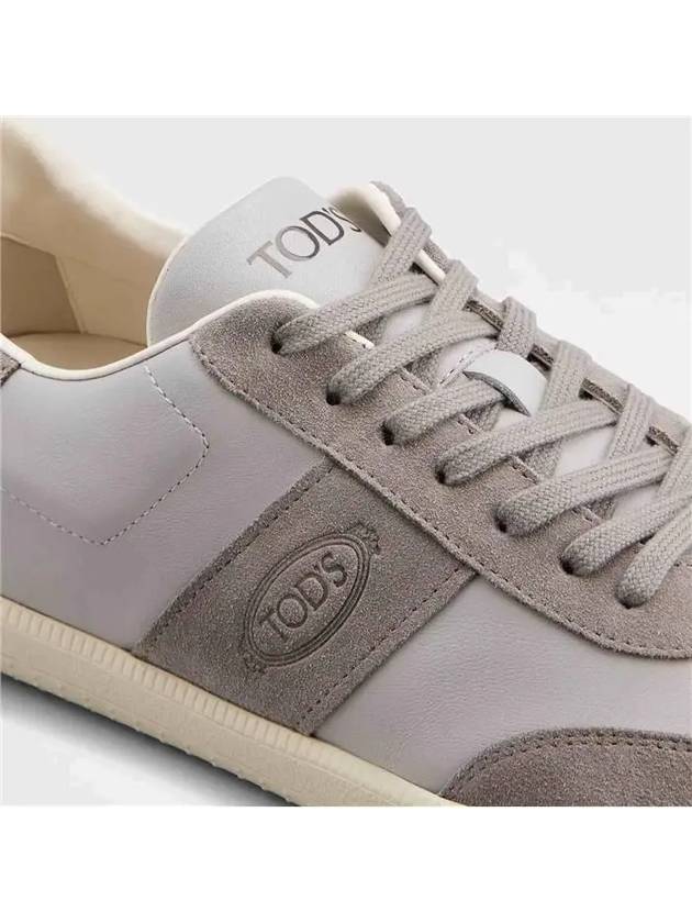 Leather Suede Low Top Sneakers Grey - TOD'S - BALAAN 3