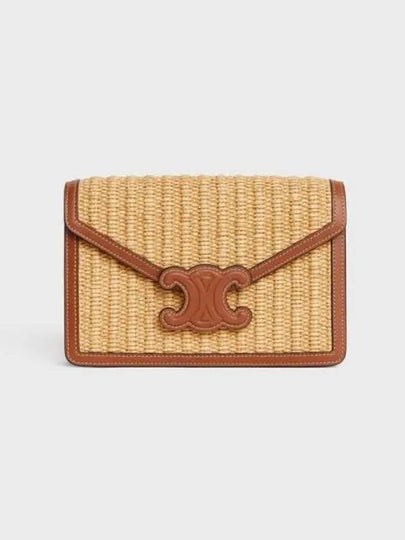 Cuir Triomphe Raffia Cross Bag Tan Natural - CELINE - BALAAN 2