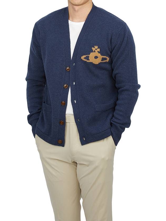 Alex Sphere Intarsia Cardigan Blue - VIVIENNE WESTWOOD - BALAAN 5