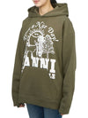 Cotton Hoodie Army Green - GANNI - BALAAN 3