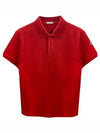 Logo Patch Polo Shirt Red - MONCLER - BALAAN 1