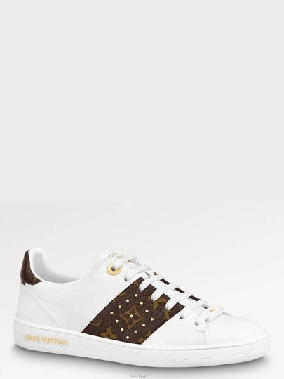 Frontrow Low Top Sneakers White Brown - LOUIS VUITTON - BALAAN 2