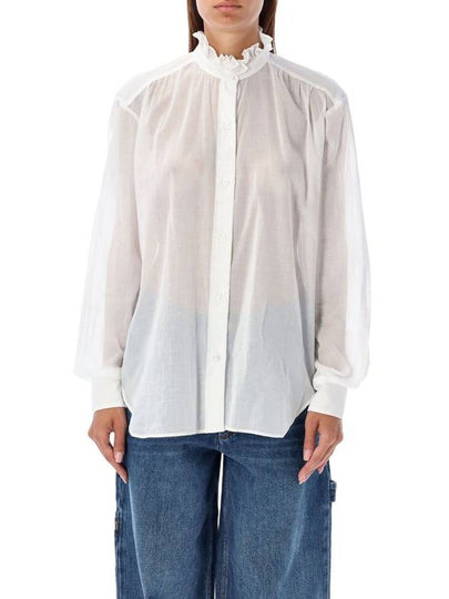 Gamble Organic Cotton Shirt White - ISABEL MARANT ETOILE - BALAAN 2