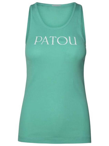 Logo Print Organic Cotton Sleeveless Mint Green - PATOU - BALAAN 1