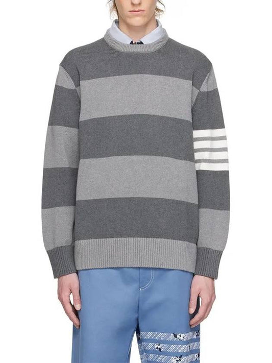 Rose Icon Rugby Stripe 4 Bar Pullover MKA523A Y3016 982 - THOM BROWNE - BALAAN 1