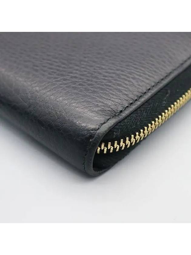 456117 Black color GG Marmont zipper leather zip up long wallet - GUCCI - BALAAN 3