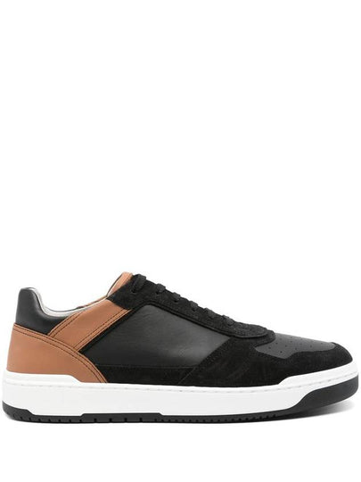 Logo Leather Low Top Sneakers Black Brown - BRUNELLO CUCINELLI - BALAAN 2