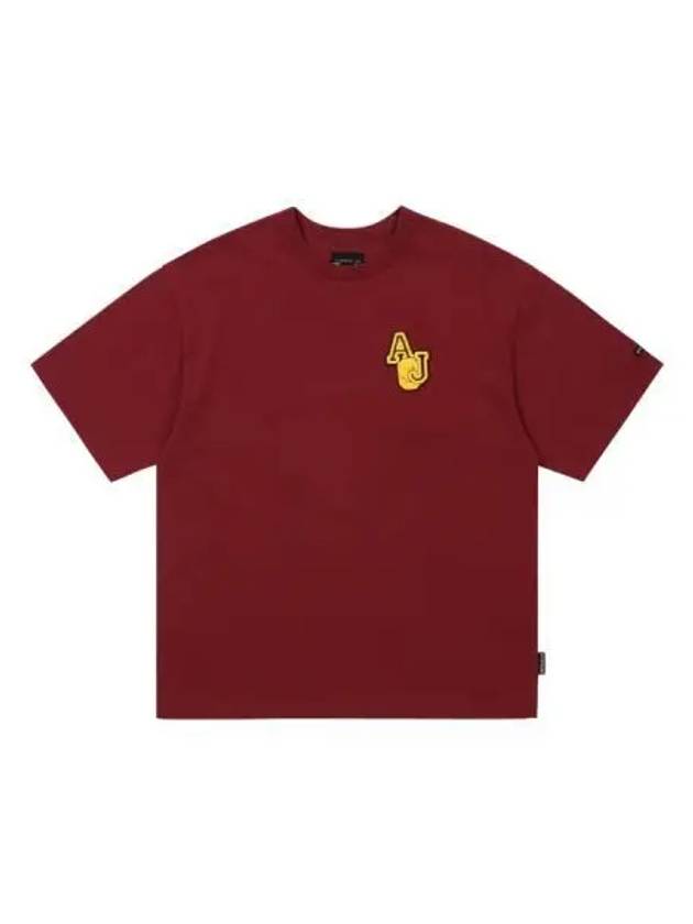 Smile Ajo Short Sleeve T Shirt Burgundy - AJOBYAJO - BALAAN 1